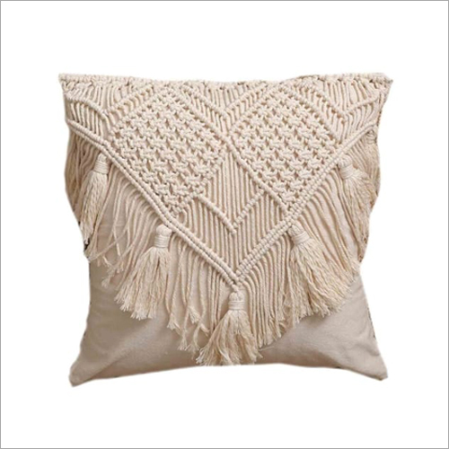 Cream Macrame Handmade Cushion Cover