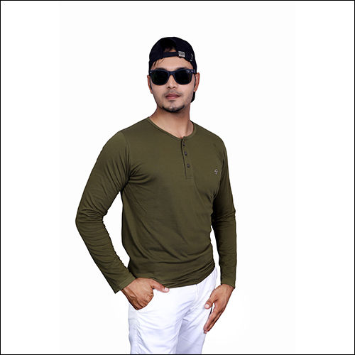 Green Mens Round Neck T-Shirt