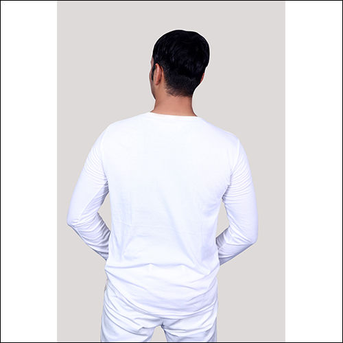 White Mens Round Neck T-Shirt