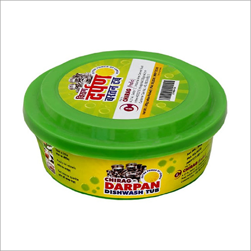 Darpan Utensils Dishwash Tub - Medium Density Plastic Round Shape Green Color | Versatile Use for Commercial & Household Utensil Cleaning Natural Fragrance