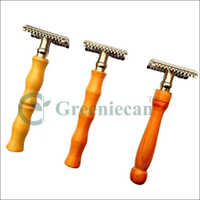 Classic Stainless Steel Double Edge Safety Razor - Brush Material: Metal