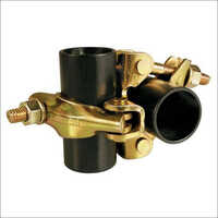 Pressed Double Coupler - Brass & Plastic, Golden & Black | High Protected Painted, One-piece Design For Scaffold Tube Connection