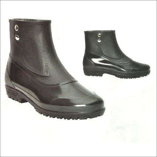 Black Safety Steel Toe Button Boot