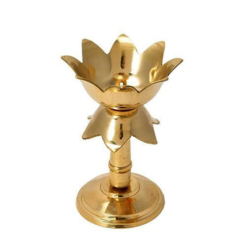 Decorate India Pure Brass Kamal Akhand diya medium 5 inch