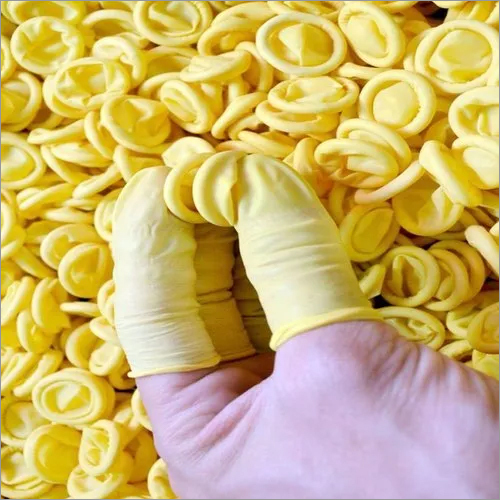 ESD Antistatic Finger Cot - 100% Latex Material | Yellow Color, Grade A, Oval Shape, Woven Style, Waterproof, Meets MIL-STD-105E Standards