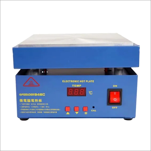 Hot Plate - Stainless Steel, 30 x 23 x 23 cm, Blue | Single Phase, 110-220 V AC, 850 Watt for Electronics