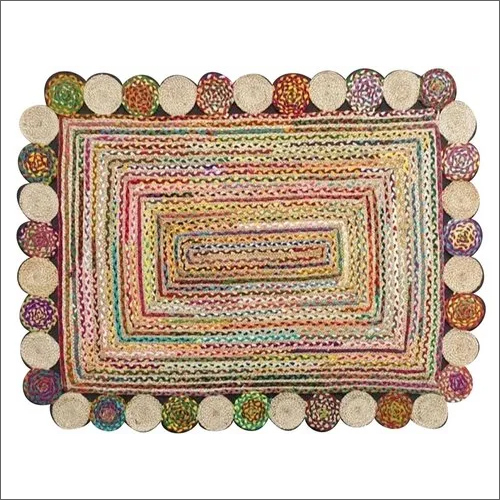 6 mm Cotton Rectangular Braided Jute Rug
