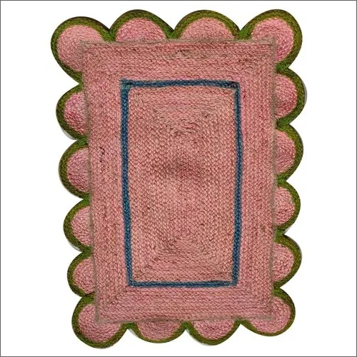 Pink Braided Jute Rug