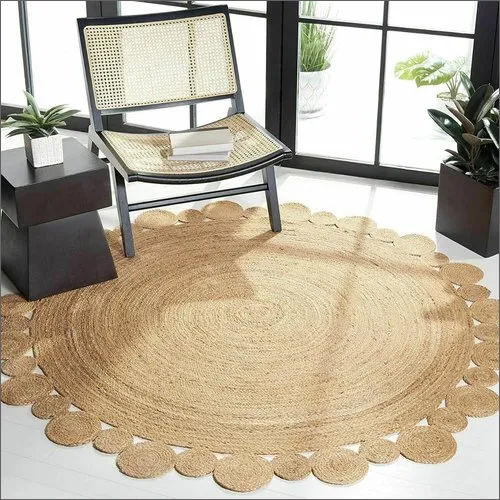 Rectungalar Brown Designer Jute Braided Rug at Rs 1200/piece in Jaipur