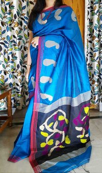 Blue Handloom Silk Saree