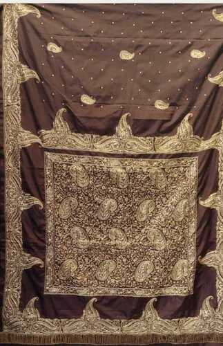 Kashmiri embroidery on pure Bangalore silk saree