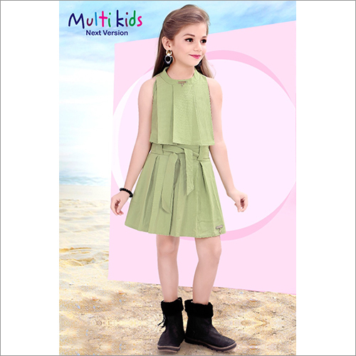 Girls Green Skirt Top