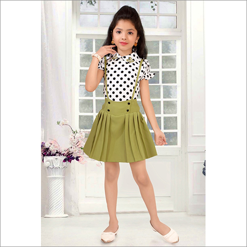 Kids Green Dangri Dress