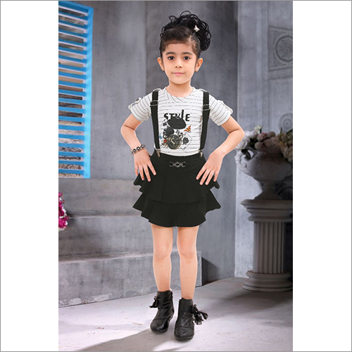Kids Black Dangri Dress