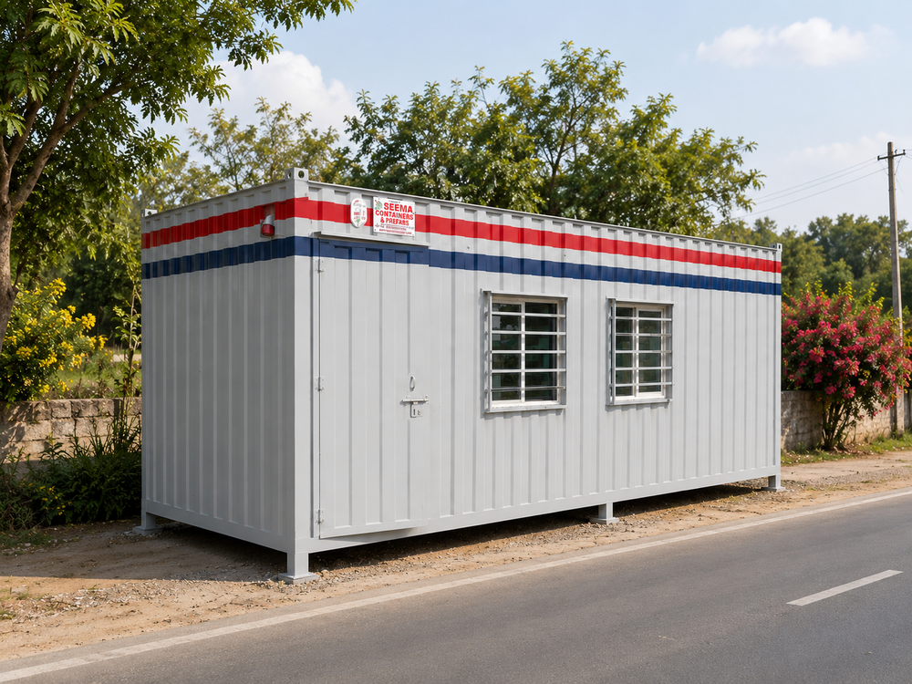 Site Office Container - Steel Material White Color | Aluminum Window Features for Enhanced Office Use