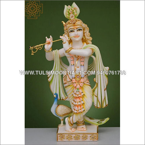 White Marble Lord Krishna Statue