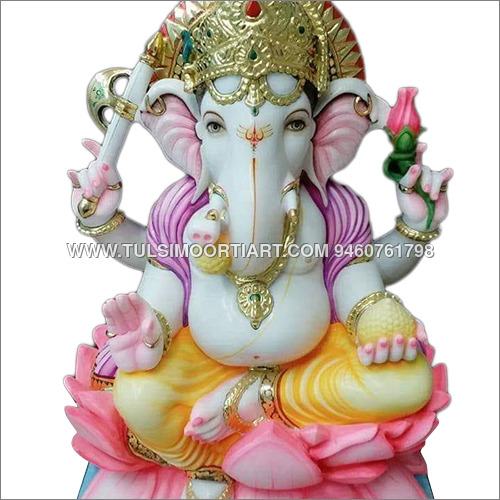 Colored Marble Ganesh Statue