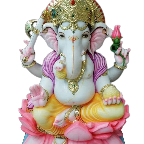 Colored Marble Ganesh Statue - Regional Style: Indian