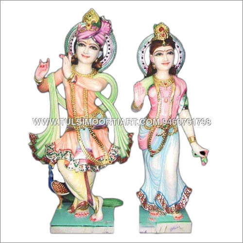 White Marble Lord Radha Krishna Statue