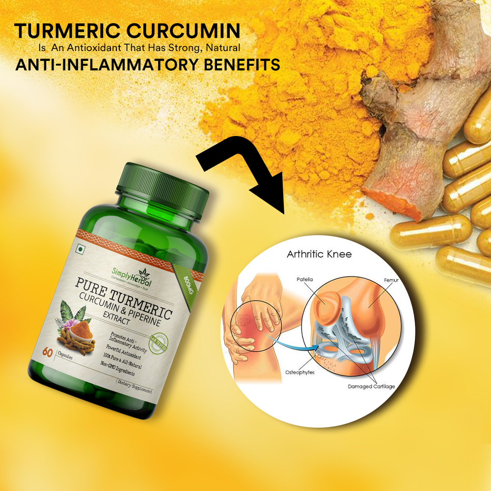 Simply Herbal Turmeric Curcumin Extract Capsules 800MG