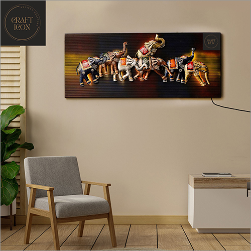 Black Wall Mounted Elephant Wooden Frame