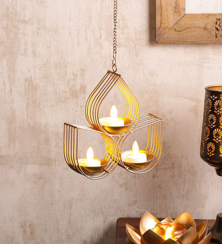 Gold Iron Tea Light Holder