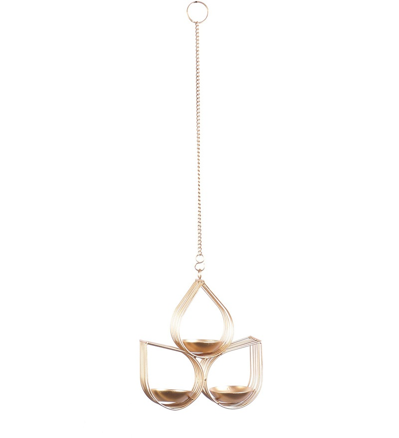 Gold Iron Tea Light Holder