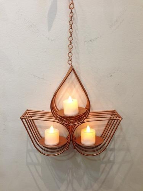 Gold Iron Tea Light Holder