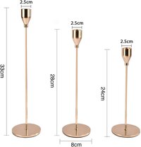 Candle Sticks Long Holder Gold Candle Holders Set of 3 for Table Modern Decorative Gold Candlestick Holder for Dinning Wedding Home Decoration
