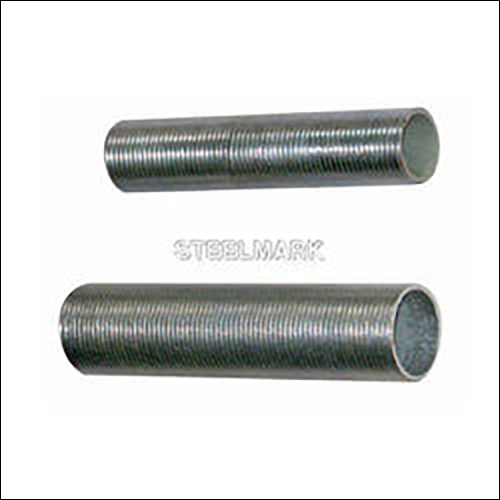 Full Threaded Nipples - Mild Steel, 19mm to 50mm Sizes, Gray Color, Galvanized Surface Treatment, Round Section Shape