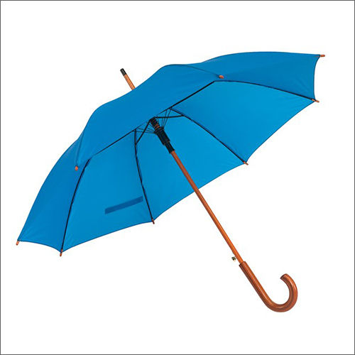 Wooden Stick Blue Umbrella