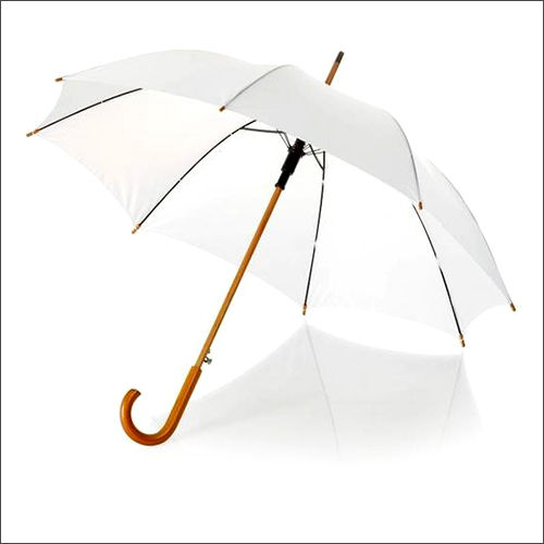 Wooden Stick White Umbrella