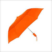 Orange Color Two Fold Umbrella Handle Material: Metal