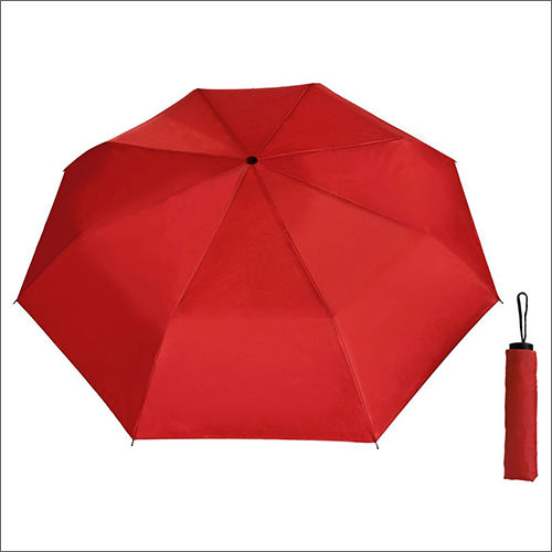 Plain Two Fold Red Umbrella