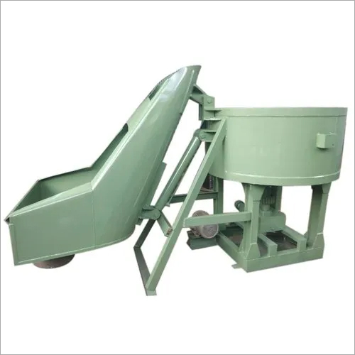 Hydraulic Hopper Concrete Pan Mixer - Metal Construction 220 Volt Automatic Operation Highly Durable Design