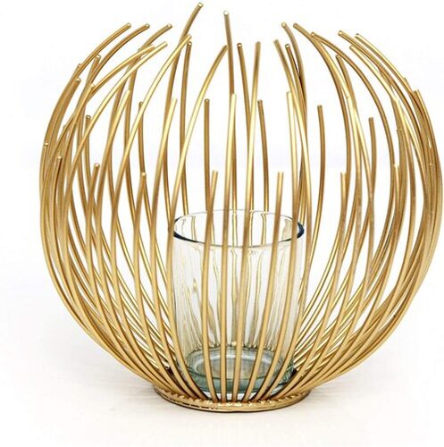 Gold Wire Candle Holder 16cm