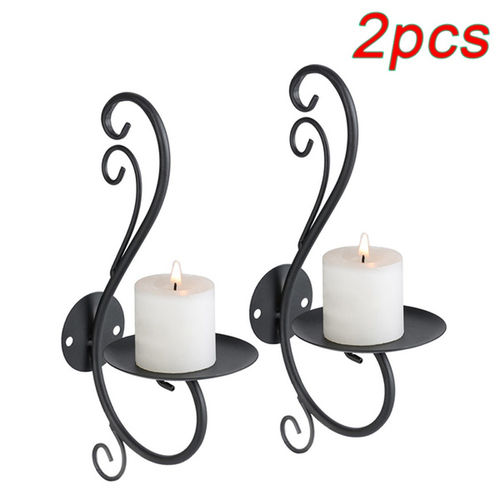 Candle Sconces Wall Decor Black Candle Holder for Rustic Decorative Metal Candles Set of 2 for Living Room Farmhouse Fireplace  Wedding