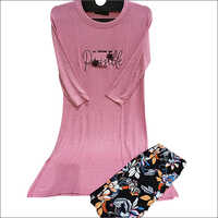 Spring Ladies Pink Hosiery Nightwear