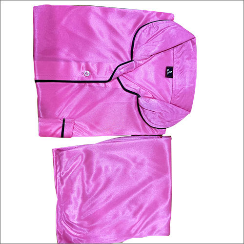 Plain Ladies Pink Satin Nightwear