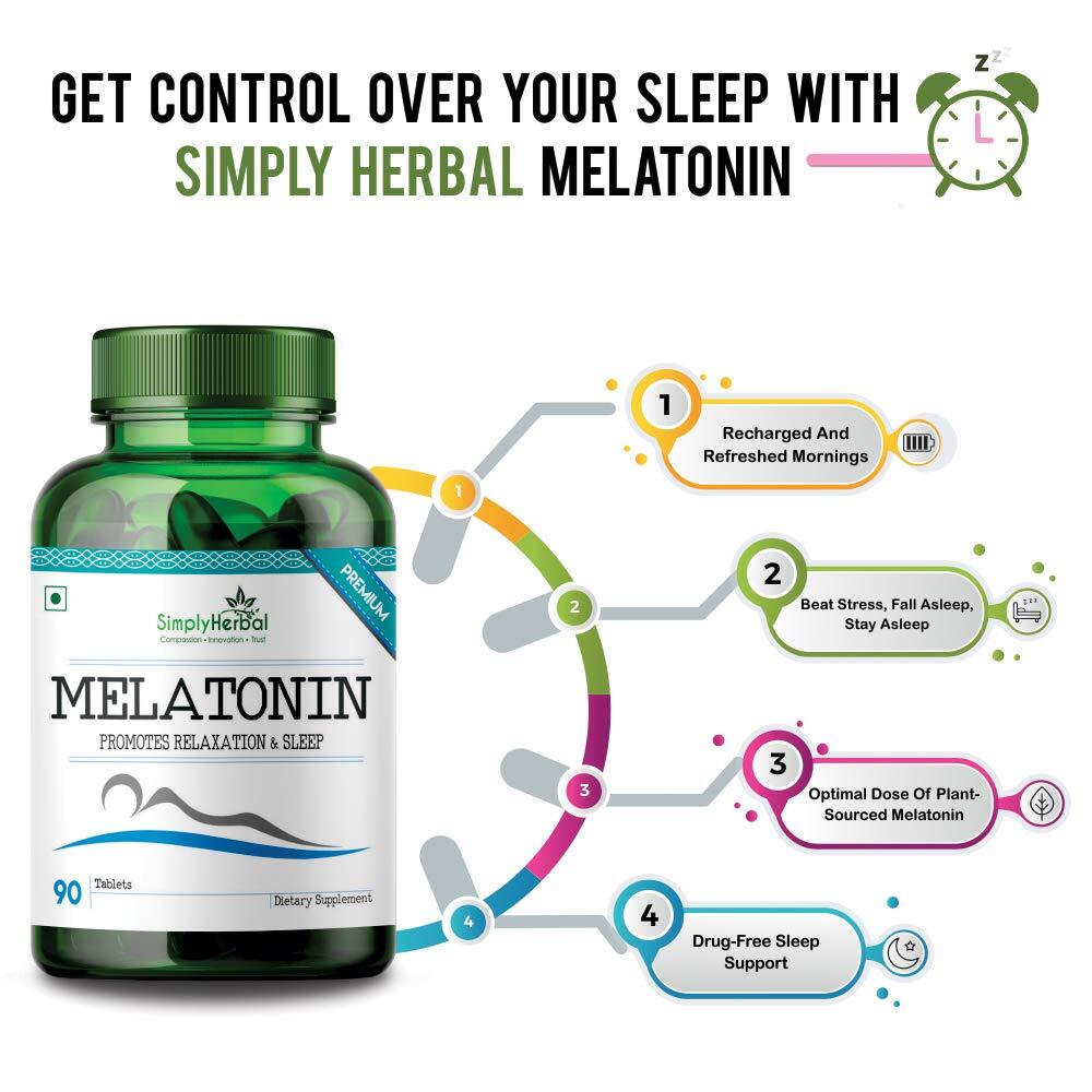 Simply Herbal Natural Melatonin 10 mg Sleeping Tablets
