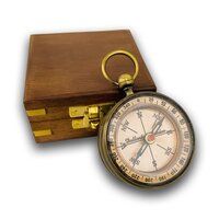 Lanse Compass With Wooden Box Handmade Dollond London Brass Compass Travelling Compass