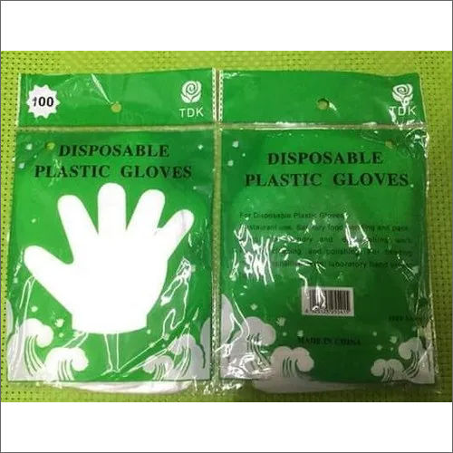 White Disposable Plastic Gloves