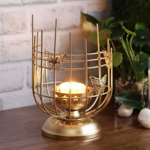 Golden Metal Tealight Candle Holder