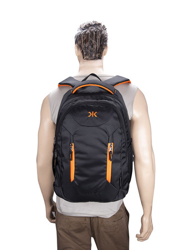 Black Polyester Trendy Waterproof Travel Backpack 
