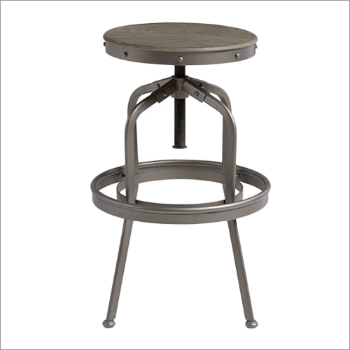 Bar Stool - Wood & Leather Black Finish | Stylish Home Furniture with Iron Frame