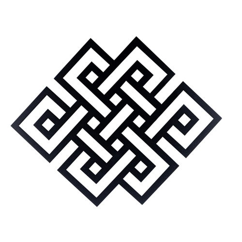 Gray Eternal Knot Metal Wall Art