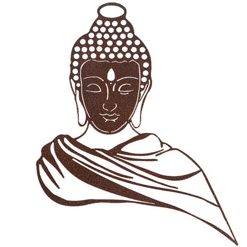 Brown Buddha Metal Wall Art