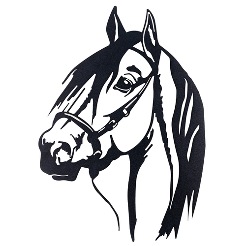 Dark Gray Horse Head Metal Wall Art