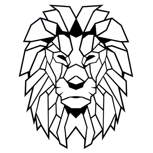 Black Lion Geometric Metal Wall Art