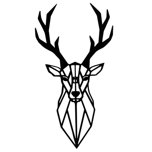 Black Deer Head Metal Wall Art